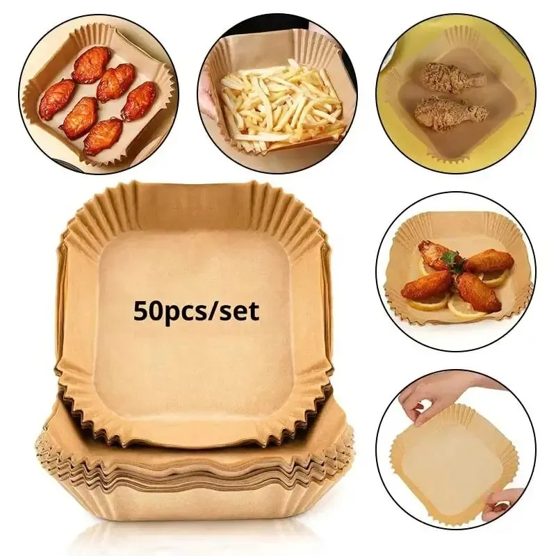Kitchen Baking Tray Set - 50 шт./компл., бумага для фритюрницы, одноразовые
