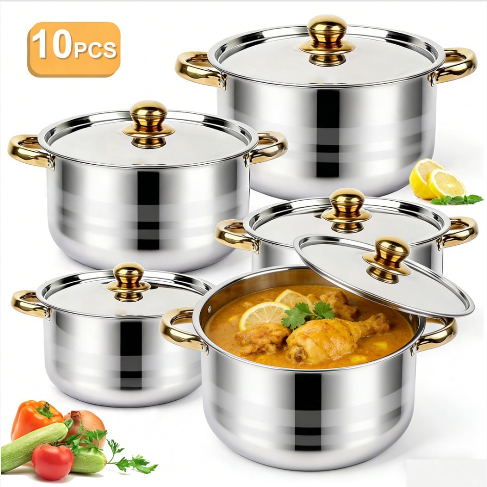 Kitchen Baking Pan Set - Набор кастрюль из нержавеющей стали: современная