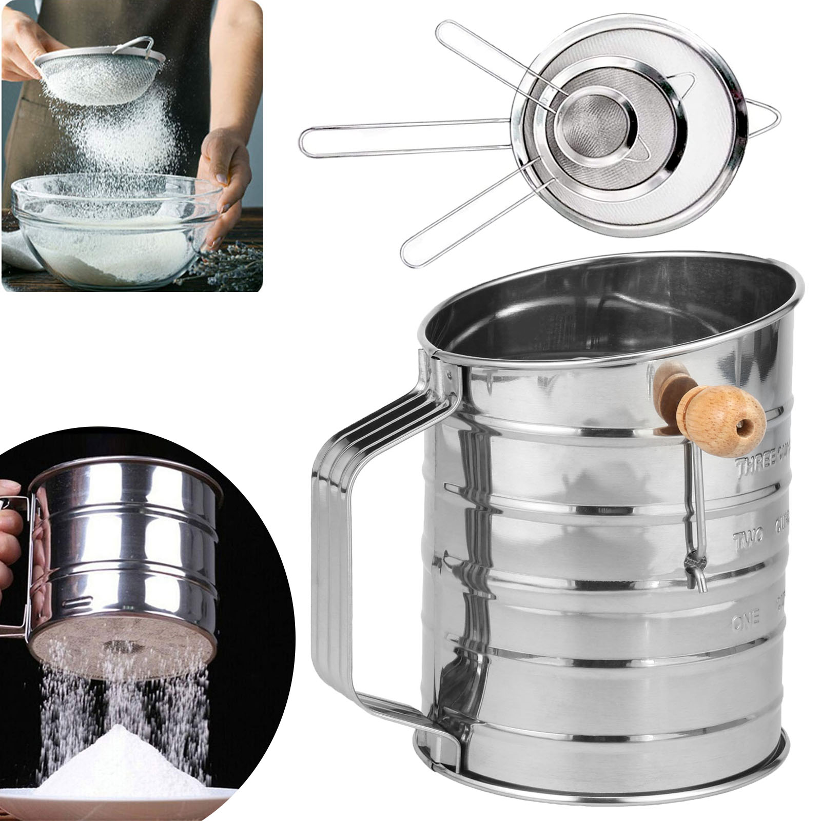 Baking Powder Kitchen - Сито для муки из нержавеющей стали