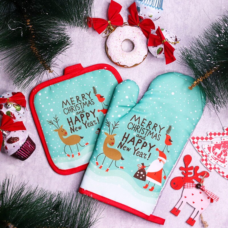 Kitchen Baking Pan Set - 2 шт./компл., рождественские рукавицы для духовки