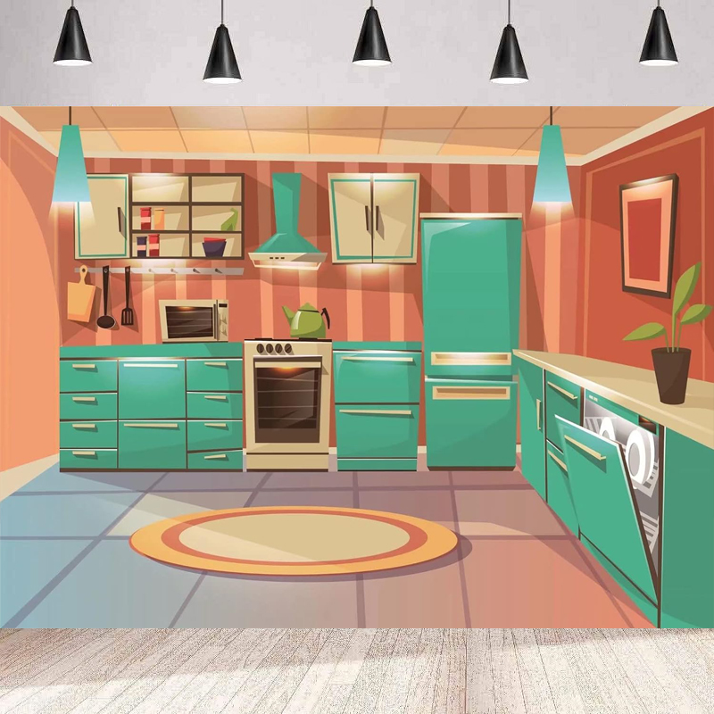 Фон для фотосъемки: мультяшная – обзор и цена Kitchen Baking Cupboard