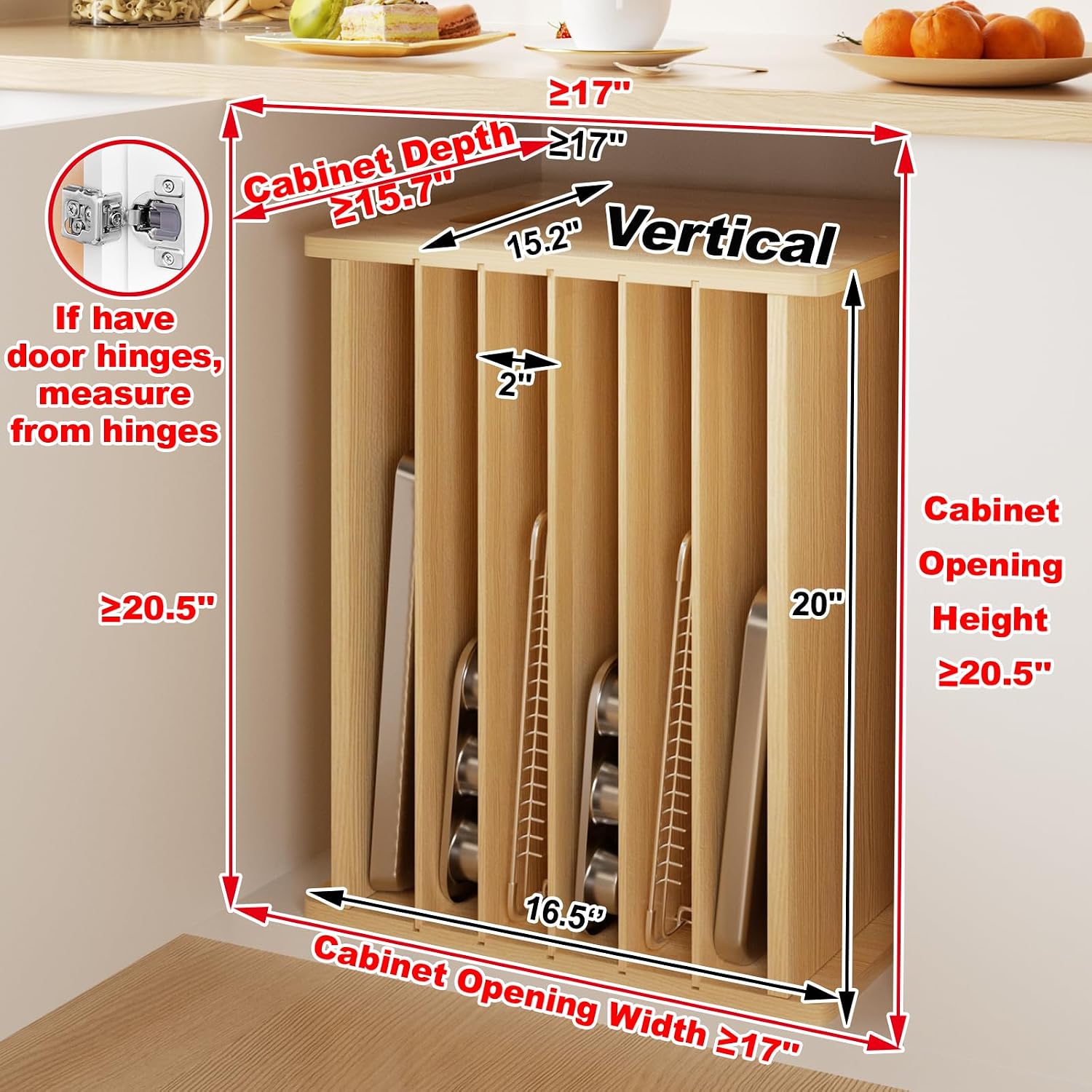 Деревянный органайзер-разделит – обзор и цена Kitchen Baking Sheet Organizer