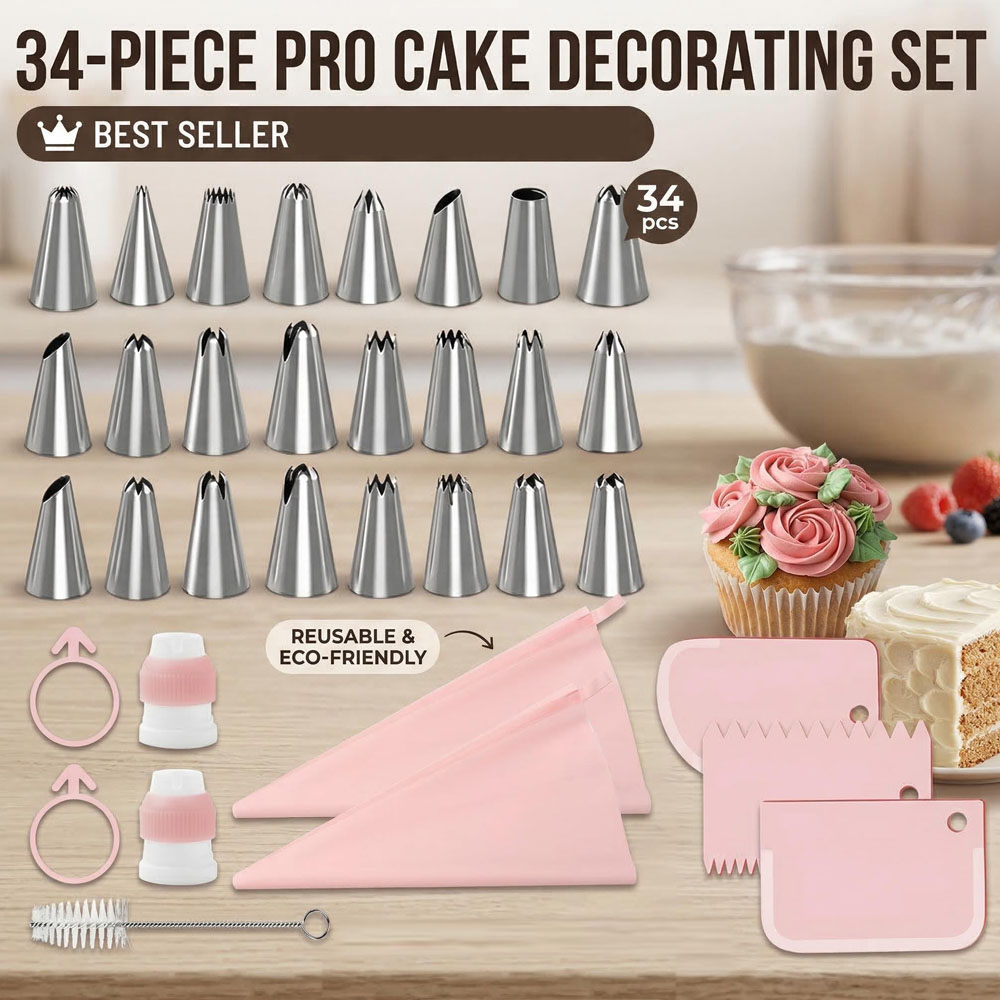 Набор из 34 насадок для кондит – обзор и цена Decorating Tip Set