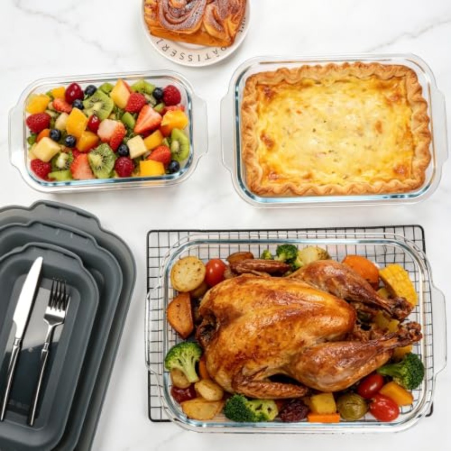 Набор из 6 глубоких стеклянных – обзор и цена Kitchen Baking Pan Set